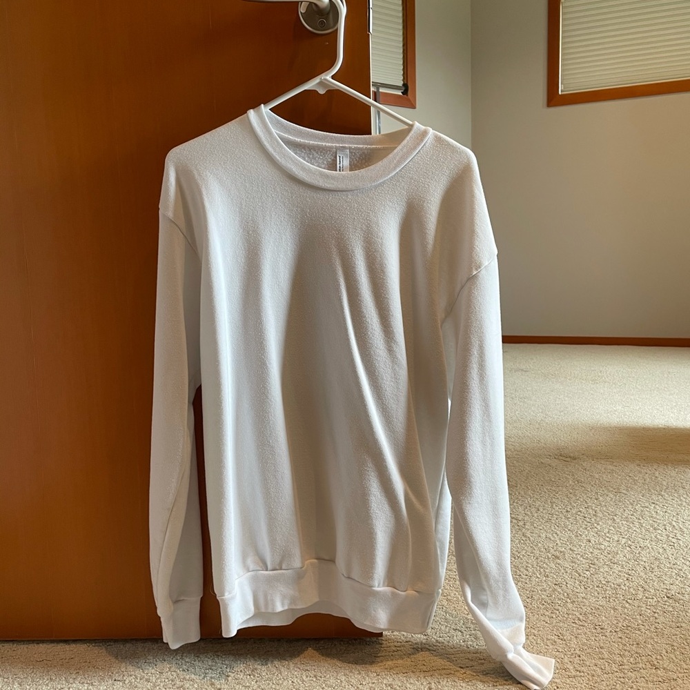 American apparel white fleece sweatshirt